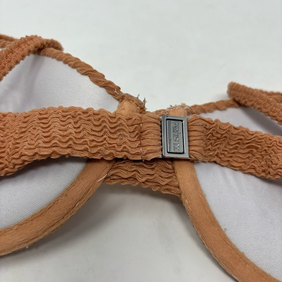 TJ Swim Cleo Blush Crinkle Fabric Push Up Bikini Top Size Small - Picture 8 of 10